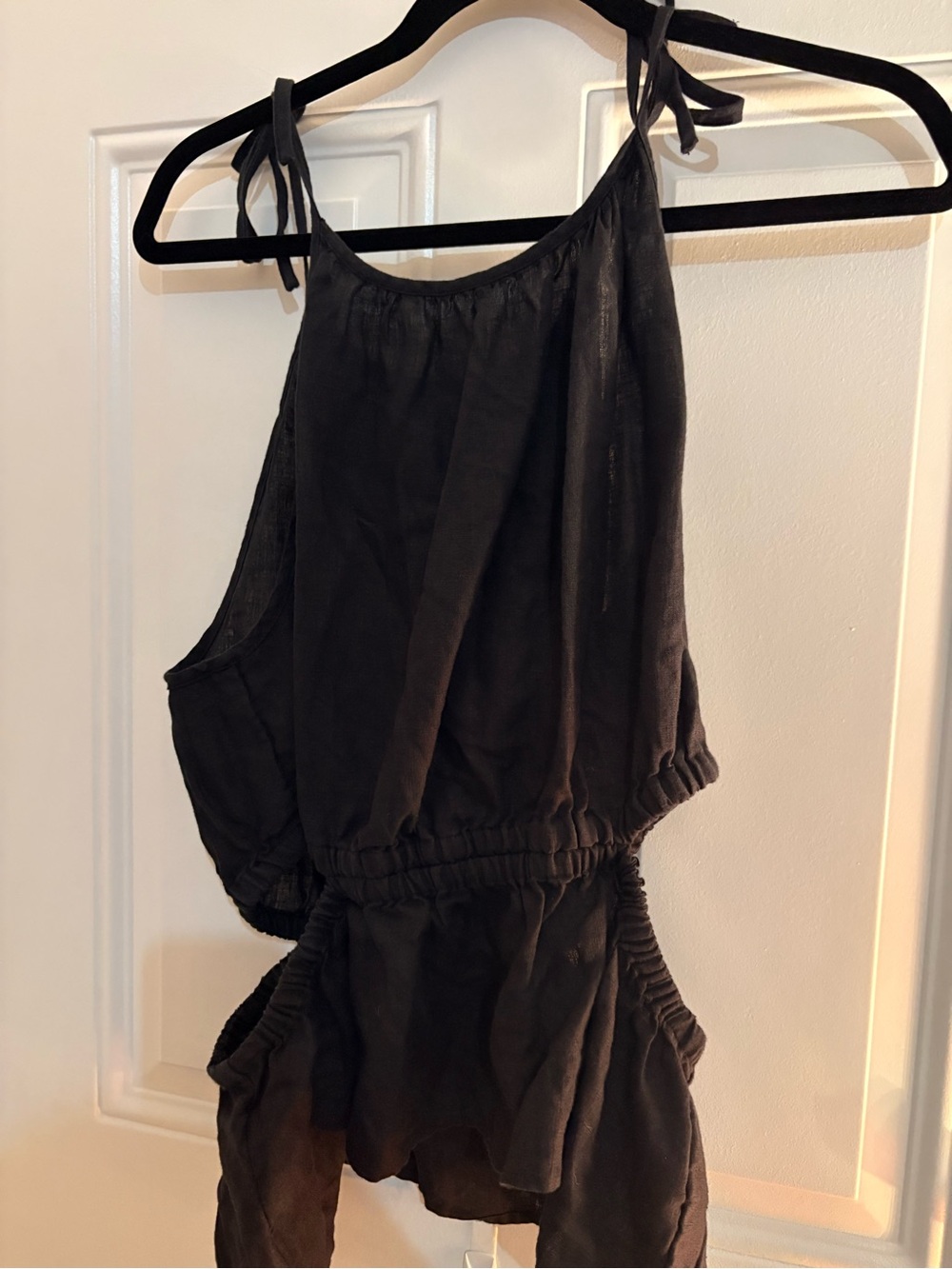 J. Crew Black Tie-Shoulder Tank Top